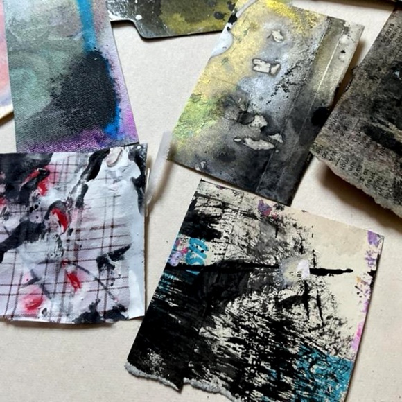 Junk Journal Pack  15+ Hand painted Pieces, Great for scrapbooking, collage - Picture 7 of 11